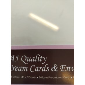 1Kort og kuverter A5 creme 25stk Kort 240g kuvert 120g