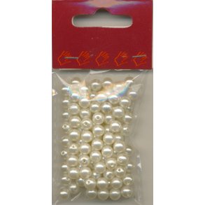  6mm hvid vokdperler ca 12g