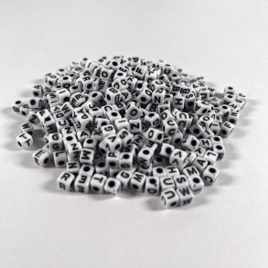 Plastperler med bogstaver mini ca 40g