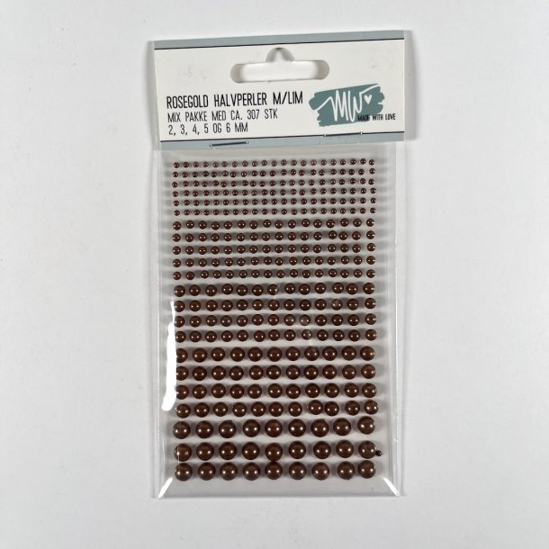 Halvperler blank kobber-brun 2,3,4,5,6mm ca 307stkselvkl�bende