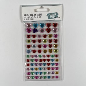 Rhinsten ass farver acryl ca 82stk 6,8,10mm