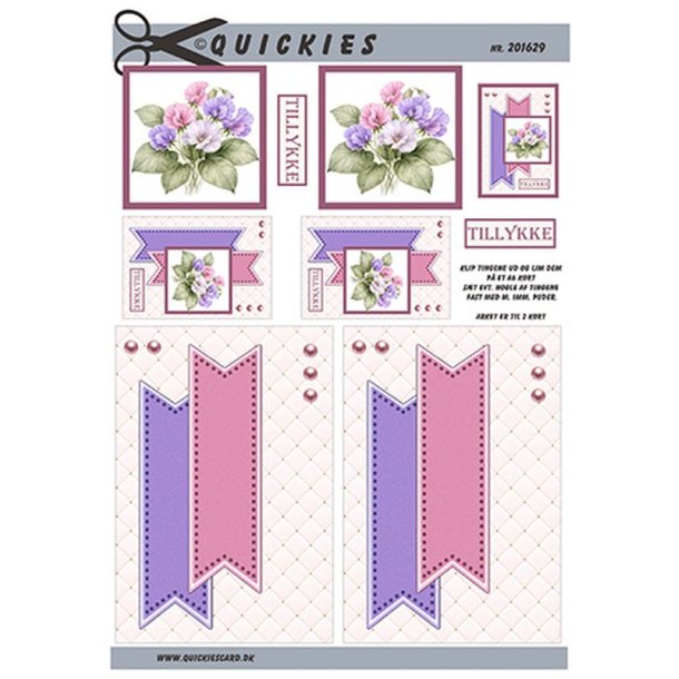 3D Blomsterbuket i sarte farver