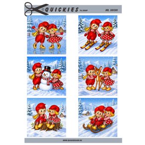 Polkanisser med vinterbaggrund Quickies til scrap
