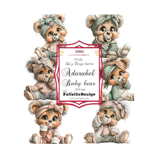 Toppers Adorabel Baby bear 18stk 9x9cm 200g