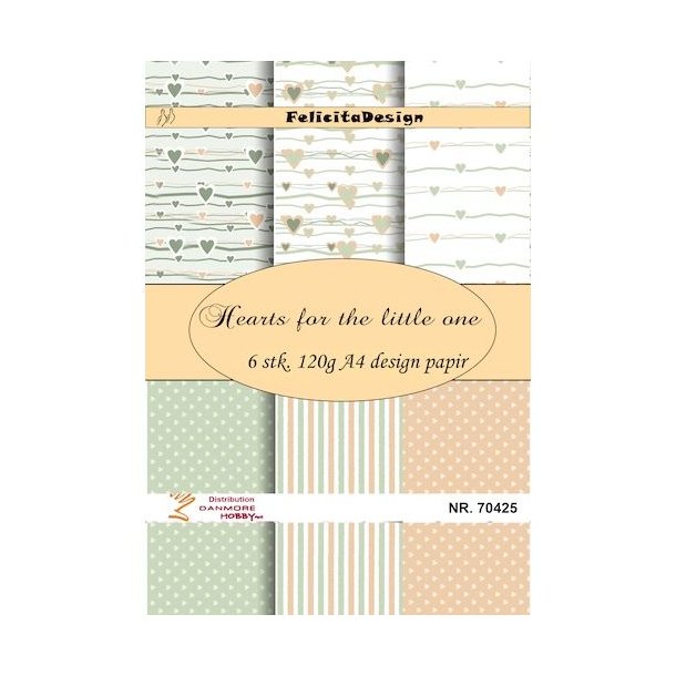 Felicita Design Hearts for the little one A4 6stk 120g