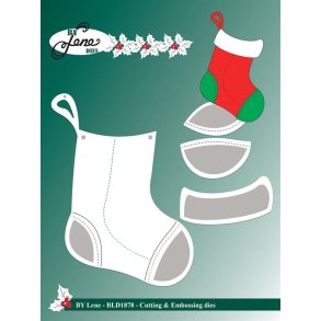 By Lene dies Christmas stocking St�rste 8,9x12cm