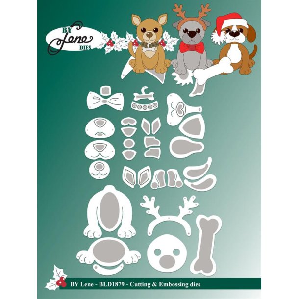 By Lene dies Christmas doggies St�rste 3,7x3,7cm