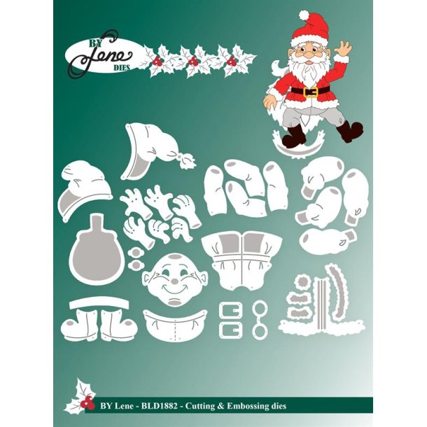 By Lene dies Santa Ansigt 3,4x2,8cm