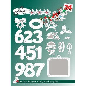 By Lene dies Christmas  DanskNumbers 1: 1,8x3,5cm