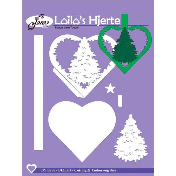 By Lene dies Lailas hjerte St�rste 8,5x7,7cm