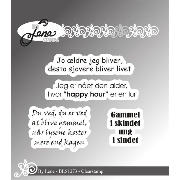 By Lene Danske tekster St�rste 3,9x2,7cm