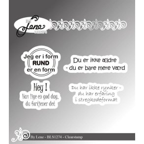 By Lene Danske tekster St�rste 4,3x1,5cm