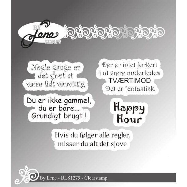 By Lene Danske tekster St�rste 4x2cm
