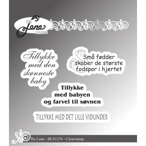 By Lene stempel Danske tekster St�rste 4,6x2cm