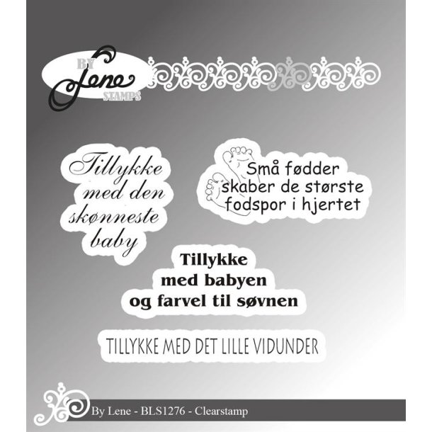 By Lene stempel Danske tekster St�rste 4,6x2cm