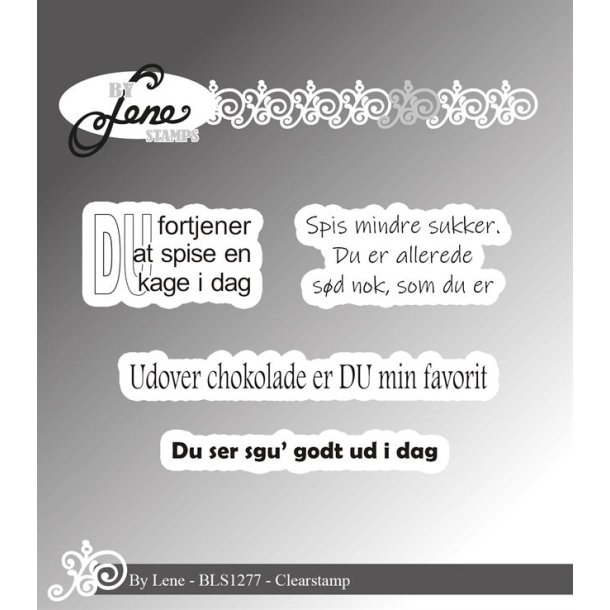 By Lene Danske tekster 4x1,7cm