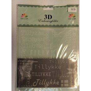 Dixi Craft embossingfolder Tillykke
