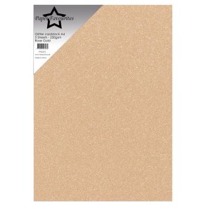Paper Favpurites Glitter karton Rose gold A4 5stk 250g