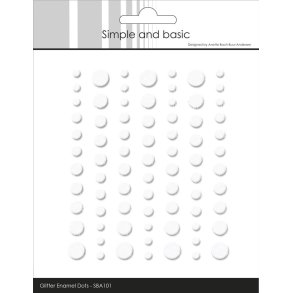 Simple and Basic Enamal Dots glitter Soft White 3,4,5,6,7mm 77stk