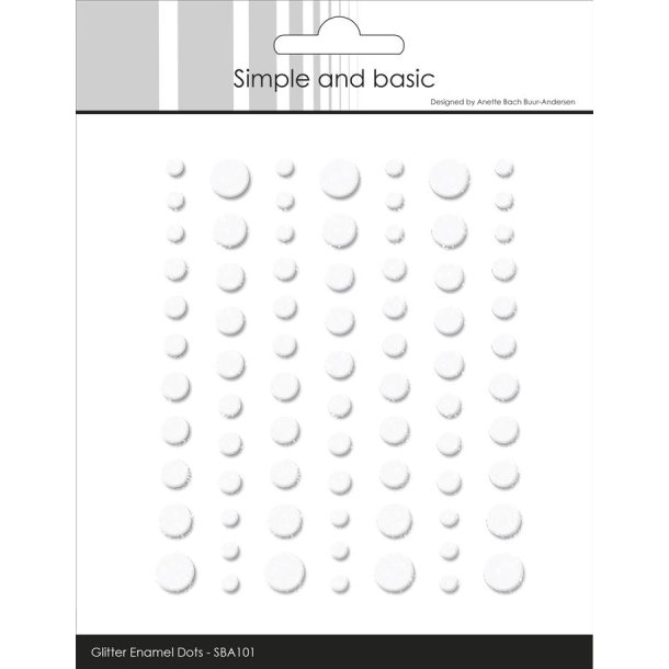 Simple and Basic Enamal Dots glitter Soft White 3,4,5,6,7mm 77stk