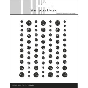 Simple and Basic Enamel Dots glitter Black 3,4,5,6,7mm 77 stk