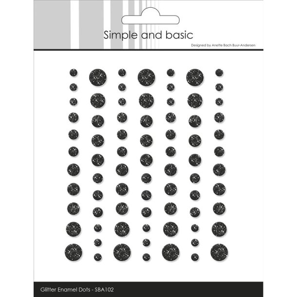 Simple and Basic Enamel Dots glitter Black 3,4,5,6,7mm 77 stk