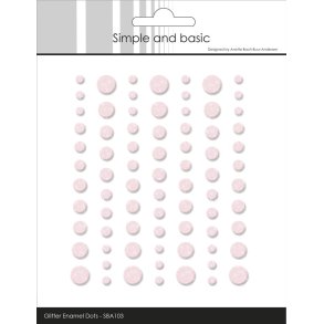 Simple And Basic Enamel Dots glitter Light pink 3,4,5,6,7mm 77 stk