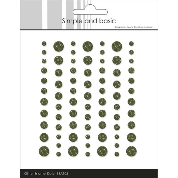 Simple and Basic Enamel Dots glitter Forest green 3,4,5,6,7mm 77 stk