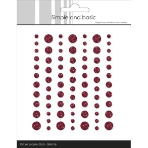 Simple and Basic Enamel Dots glitter Wine red 3,4,5,6,7mm 77 stk
