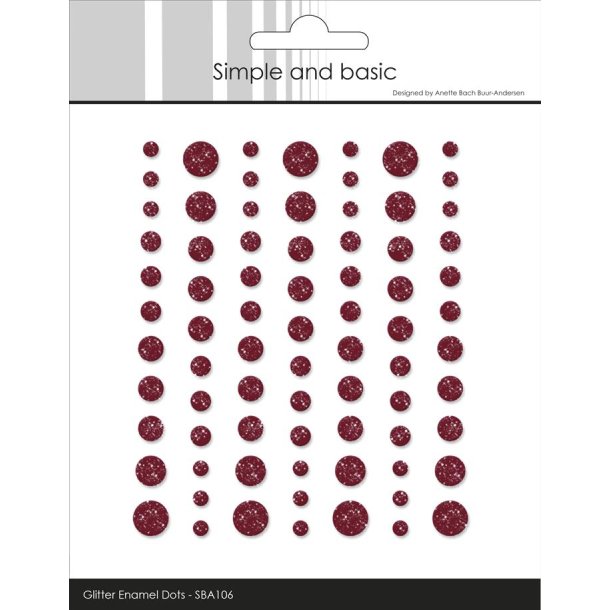Simple and Basic Enamel Dots glitter Wine red 3,4,5,6,7mm 77 stk