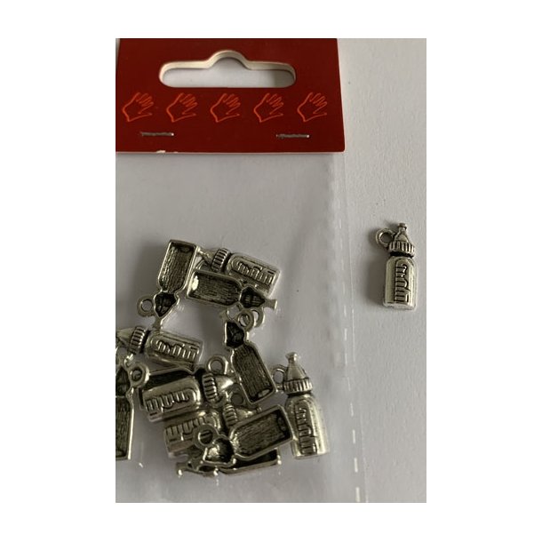  Charms sutteflaske 0,9x1,7cm 12 stk
