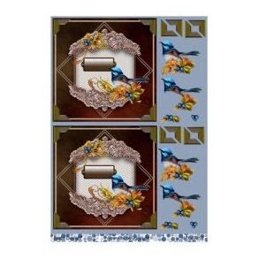 3D Blomster og bl� fugle
