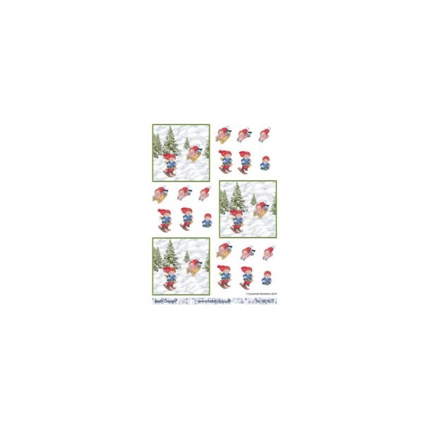 3D Nissedrenge i sneen Sm� motiver