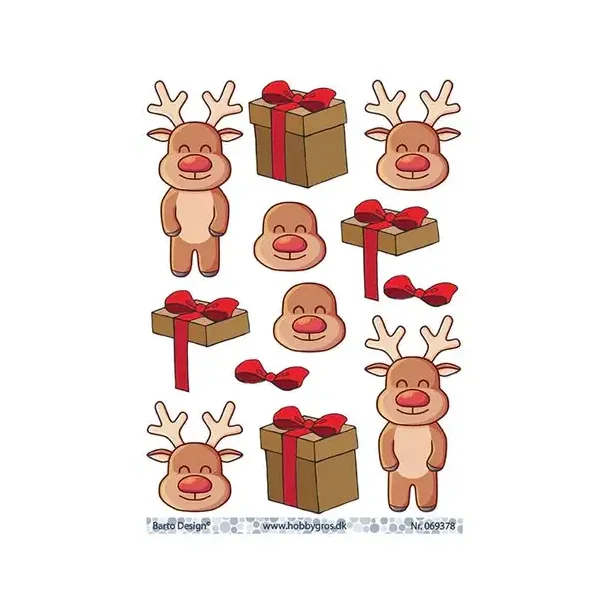 3D Rudolf med den r�de tud