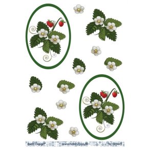3D Barto Design Jordb�rblomster og jordb�r