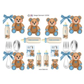 3D Bamse med bl� sl�jfe