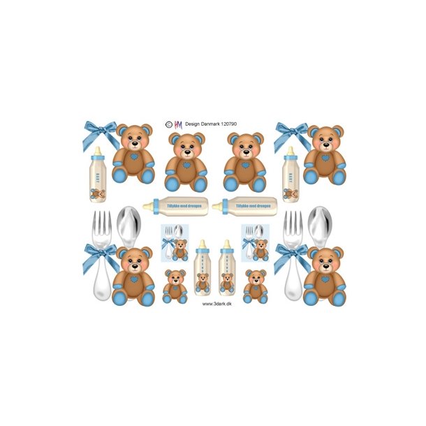 3D Bamse med bl� sl�jfe