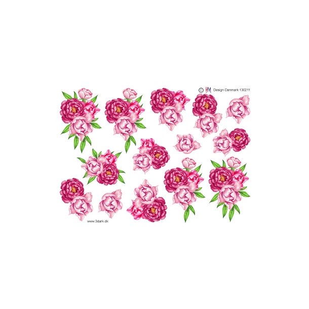 3D R�de og lyser�de roser