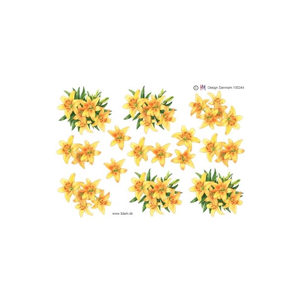 3D Gule blomster