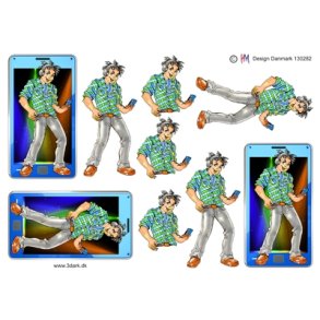 3D Dreng med telefon