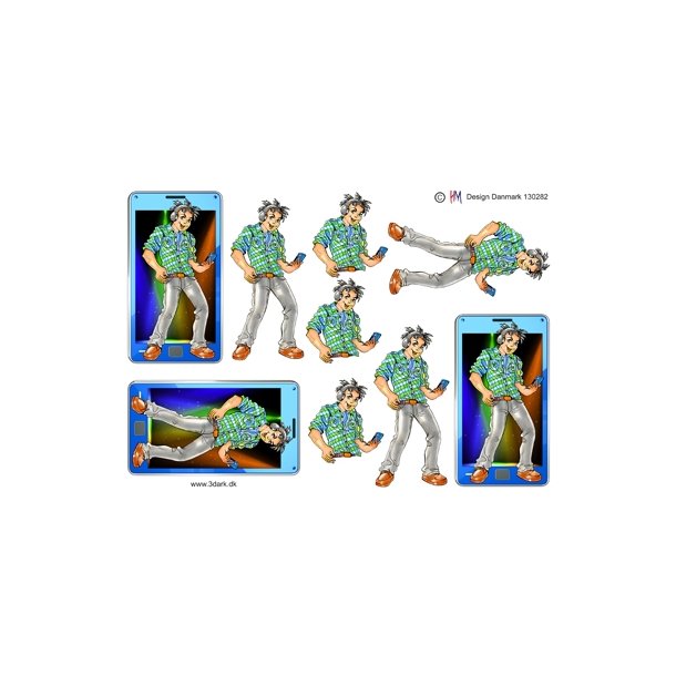 3D Dreng med telefon