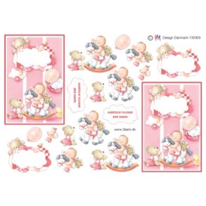 3D Babypige p� gyngehest