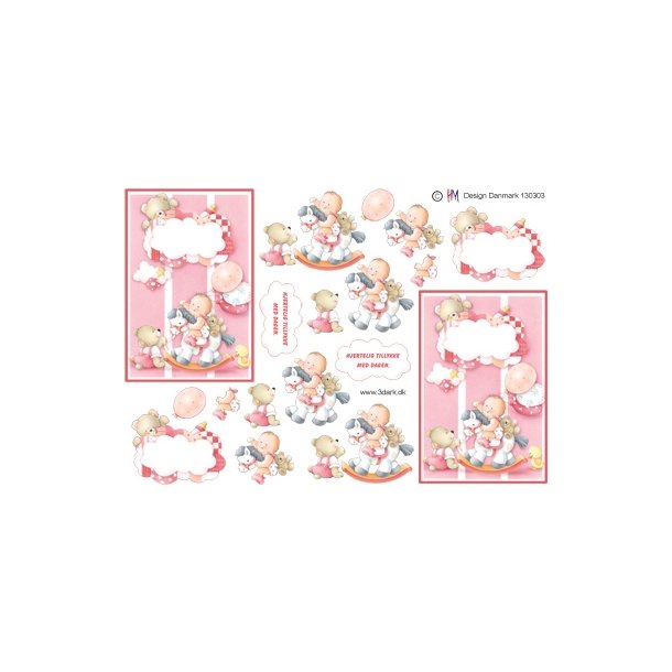 3D Babypige p� gyngehest