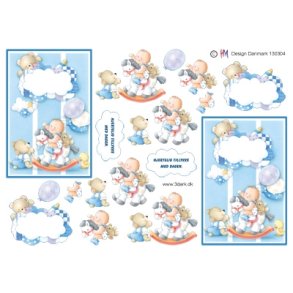  3D Babydreng p� gyngehest
