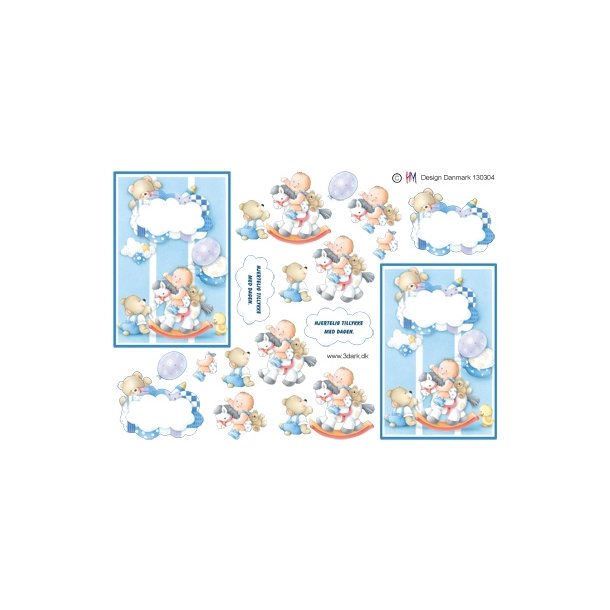  3D Babydreng p� gyngehest