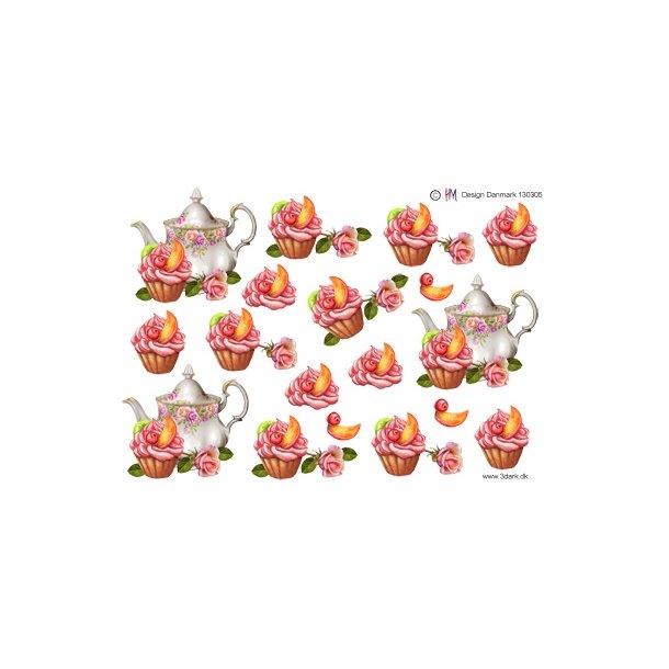 3D Tepotte og kage
