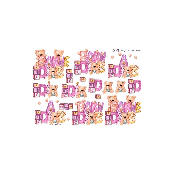  3D  Bamser til babypige