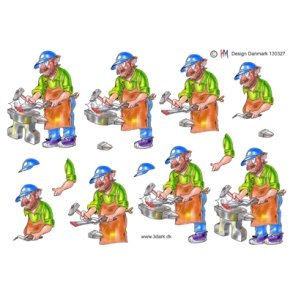 3D  Smeden ved sin ambolt