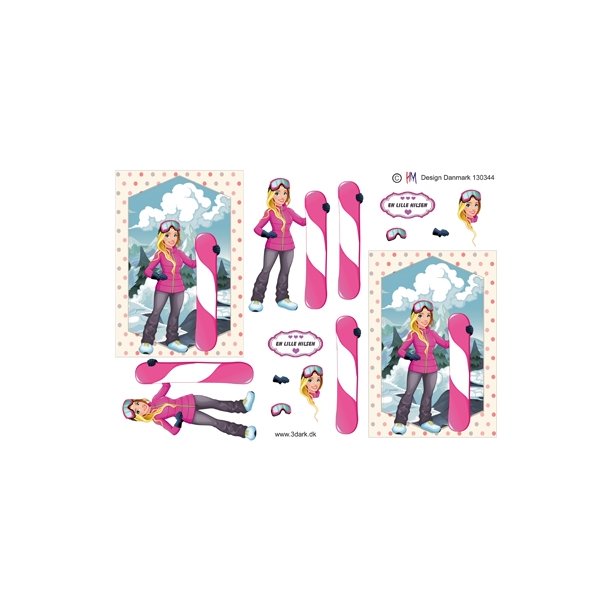 3D Snowboard pige