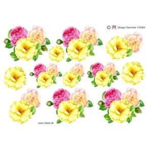  3D Blomster i sk�nne for�rsfarver